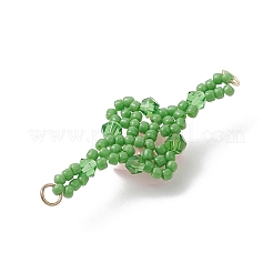 3 шт. 3-цветные подвески-соединители из ацетата целлюлозы (смолы) и стеклянных бусин в форме цветка&nbsp;PALLOY-MZ01006