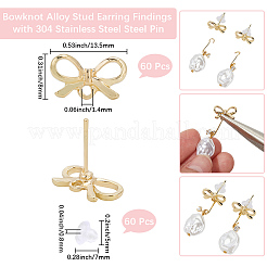 Серьги-гвоздики из сплава с бантом&nbsp;FIND-BBC0004-63C