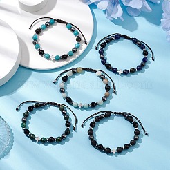 Драгоценный камень плетёные браслеты из бисера&nbsp;BJEW-JB11139