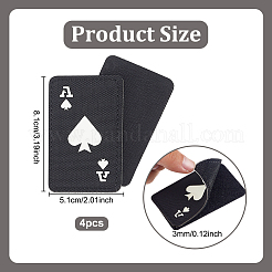 4шт. игральная карта туз пик светоотражающие нейлоновые и полиэстеровые липучки&nbsp;AJEW-GA0009-03B
