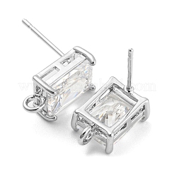 Фурнитура для серег из латуни с кубическим цирконием&nbsp;X-KK-Q789-14P