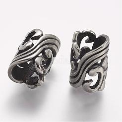 Полые бусины из нержавеющей стали 304&nbsp;STAS-A032-019AS