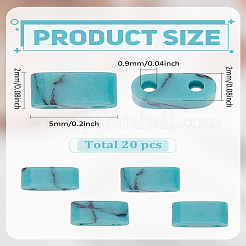 20шт синтетические бирюзовые бусины&nbsp;G-LP0001-08