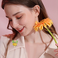 Эмалированная булавка с танцовщицей бабочки и стразами&nbsp;LS-JEWB-P016-01G-01