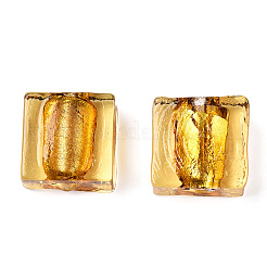 Бусины ручной работы бусины серебряной фольгой&nbsp;FOIL-S006-12x12mm-07