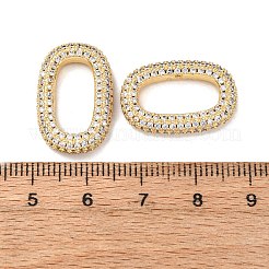 Латунные микропаве прозрачные кубические цирконии овальные соединительные кольца&nbsp;KK-K408-65G-02