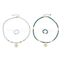 Комплекты украшений из белого нефрита&nbsp;SJEW-JS01338