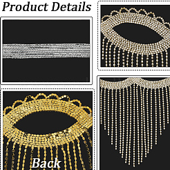 Маска для глаз с кисточками из цепочек из сплава страз для женщин&nbsp;AJEW-WH20006-209G