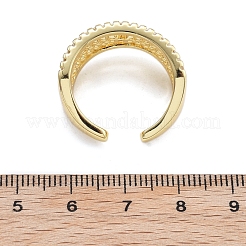 Кольца-манжеты для пальцев с покрытием из латуни с микропаве из прозрачного кубического циркония для женщин&nbsp;RJEW-M028-34G