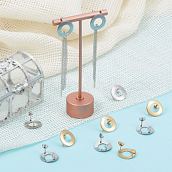 32 шт. 2 стиля фурнитуры для сережек-гвоздиков из нержавеющей стали 304&nbsp;STAS-GO0001-33