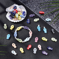 50шт фарфоровые бусины ручной работы&nbsp;PORC-ME0001-14