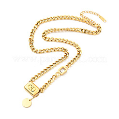 Колье с прямоугольным кулоном и стразами&nbsp;NJEW-P229-17A