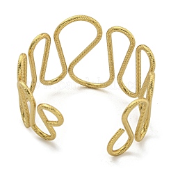 PVD вакуумное покрытие 202 нержавеющая сталь покачивание кольцо открытые манжеты браслеты для женщин&nbsp;BJEW-M317-01E-G