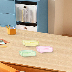 3 шт. 3-х цветные квадратные пластиковые контейнеры для бусин с откидной крышкой&nbsp;CON-LP0001-22