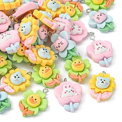 40шт 4 стиля непрозрачные подвески из смолы&nbsp;RESI-CJ0002-85