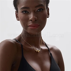 Минималистичные ожерелья-змейки из нержавеющей стали 304 с двумя круглыми шарами для женщин&nbsp;MF4676-1