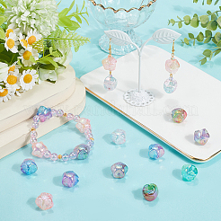 60шт прозрачные акриловые бусины с кракле&nbsp;OACR-SC0002-08