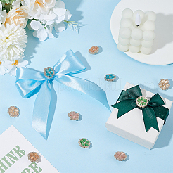 10 шт. 5-цветные пуговицы с тремя отверстиями из сплава со стразами на ножке&nbsp;BUTT-GO0001-05