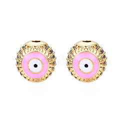 Латунные микро проложить кубического циркония бусы KK-N227-88