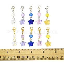 50 шт. подвесных украшений в виде звезд из стекла и акрила&nbsp;HJEW-FS00046