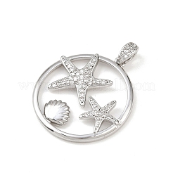 Подвески из морской латуни с микропаве из кубических цирконий&nbsp;LS-KK-K411-04C-P