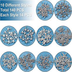 Подвески в форме морских звезд / морских звезд из сплава в тибетском стиле&nbsp;TIBEP-PH0001-14AS-RS