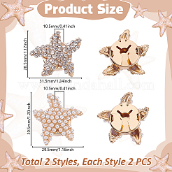 4 шт. 2 стиля запонок из сплава&nbsp;AJEW-GA0009-06