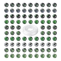 100шт 8мм натуральный рубин в цоизитовых круглых бусинах&nbsp;DIY-LS0002-05