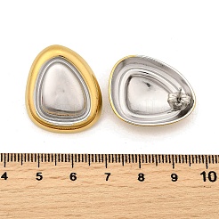 Двухцветные треугольные серьги-гвоздики из нержавеющей стали 304&nbsp;LS-EJEW-Z116-03GP-01