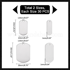 30 комплект 201 нержавеющая сталь штампованные пустые бирки подвески&nbsp;STAS-UN0060-51