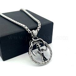 Винтажный панк-кулон в виде черепа женщины из нержавеющей стали 304 для мужчин и женщин.&nbsp;ZC1916