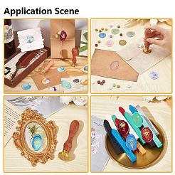 Золотистые сургучные печати латунные штампы с деревянными ручками&nbsp;AJEW-WH20033-008