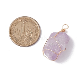 Подвески из необработанной грубой натуральной аметистовой медной проволоки&nbsp;PALLOY-JF02787-01