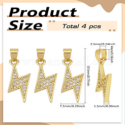 4шт латунные подвески с микропаве и кубическим цирконием&nbsp;ZIRC-LP0001-18G