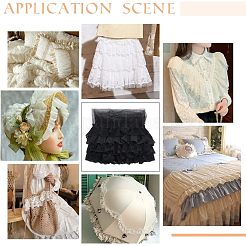 Плиссированная шифоновая кружевная отделка&nbsp;SRIB-NB0001-10C