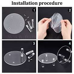 Круглые прозрачные акриловые подставки для минифигурок&nbsp;ODIS-WH0002-52