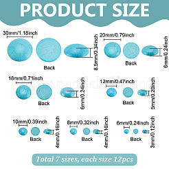 84 шт. 7 стиля синтетических бирюзовых кабошонов&nbsp;TURQ-PH0001-13