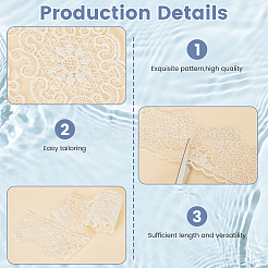 5 ярд полиэстеровой цветочной вышивки кружевной отделки&nbsp;OCOR-GF0004-38B