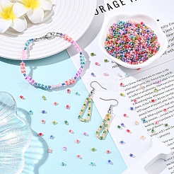 80 г 8-цветные двухцветные внутренние цвета прозрачные стеклянные бусины&nbsp;SEED-YW0003-18