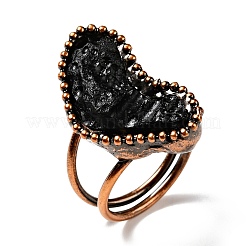 Массивное открытое кольцо-манжета с геометрией натурального тектита&nbsp;G-D468-37R