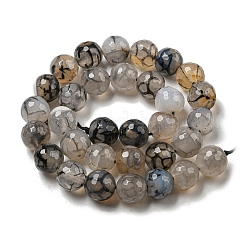 Граненые натуральные драконьи вены агатовые бусины&nbsp;G-F447-12mm-I03