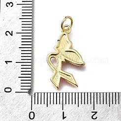 Октябрь рак груди розовая лента осведомленности латунные эмалевые подвески&nbsp;LS-KK-G525-10G-03