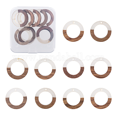 Подвески из смолы и дерева&nbsp;RESI-OL0001-10A-1