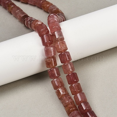 Природного кварца клубники нитей бисера G-G275-D14-10x10mm-1
