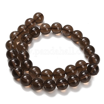 Природные дымчатый кварц бисер пряди круглые&nbsp;G-E329-12mm-38A-1