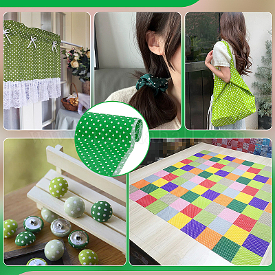 Хлопчатобумажные ткани с рисунком в горошек&nbsp;DIY-WH0622-485B-1