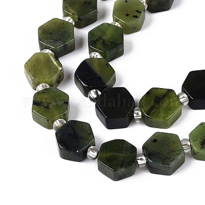 Бусы из натурального канадского нефрита G-P534-A18-01-1