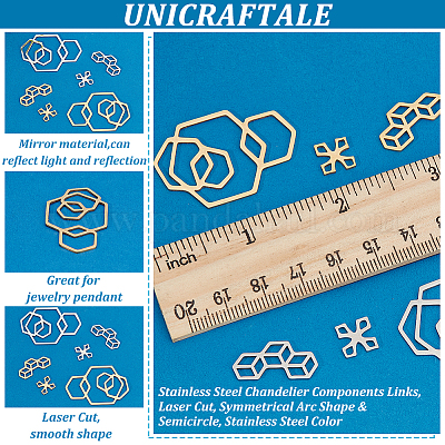 12 шт. 6 филигранных соединительных звена из нержавеющей стали 201&nbsp;STAS-UN0040-86-1