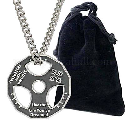 Фитнес-штанга сплав черная эмаль подвеска ожерелья для мужчин&nbsp;FS-WG955E3-01-1