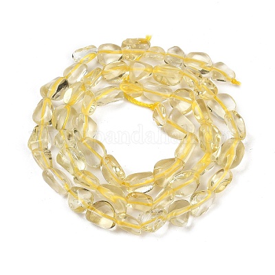 Нити из натуральных бусин лимонного кварца (обработанных нагреванием)&nbsp;LS-G-Q060-D07-1